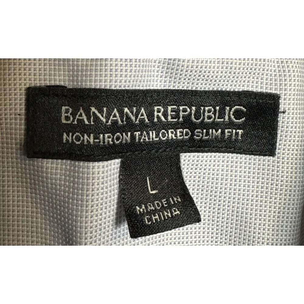 Banana‎ Republic non-iron tailored slim fit plaid long sleeve button up, sz L